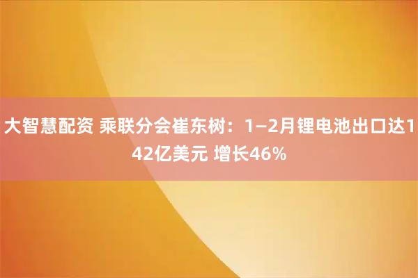 大智慧配资 乘联分会崔东树：1—2月锂电池出口达142亿美元 增长46%